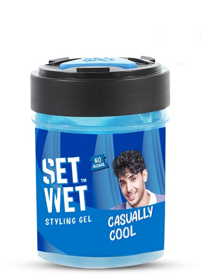 Set Wet Styling Hair Gel for Men - Casually Cool, 250ml | Medium Hold, High Shine | For Medium to Long Hair |No Alcohol, No Sulphate - Image 1